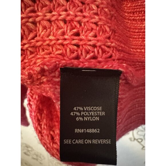 NWT Torrid Sweater Women 2X Pink V Neck Waffle Knit Pullover Drop Shoulder 043 - Picture 5 of 6